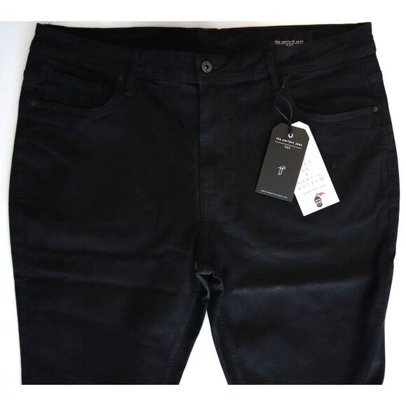 The Perfect Jean JUXT1BBDT Men's Sz 42x32 Bandit Black Slim Fit Denim Jeans - Picture 3 of 12